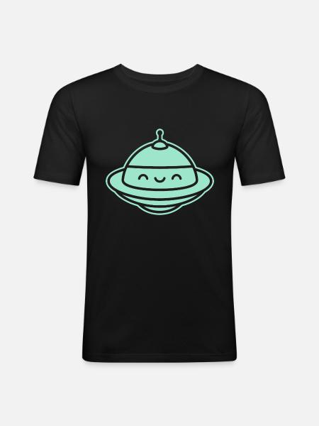 flying saucer - Men's Slim Fit T-Shirt - black