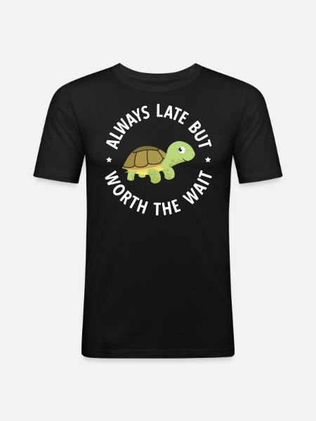 Schildkröten - Männer Slim Fit T-Shirt - Schwarz