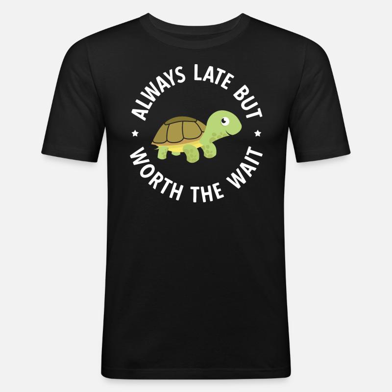 Schildkröten - Männer Slim Fit T-Shirt - Schwarz