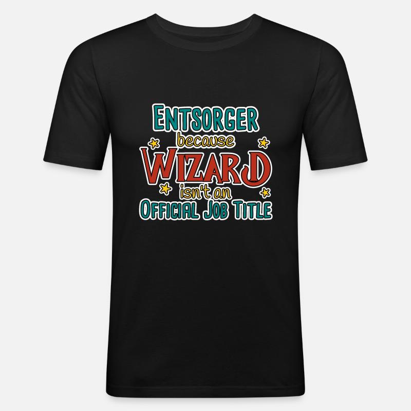 Entsorger Wizard - Männer Slim Fit T-Shirt - Schwarz