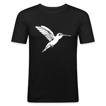 Kolibri - Männer Slim Fit T-Shirt - Schwarz - Vorne - Nik (191cm)