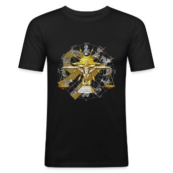 Libra Zodiac Divine Armor - Men's Slim Fit T-Shirt - black - Front - Nik (191cm)