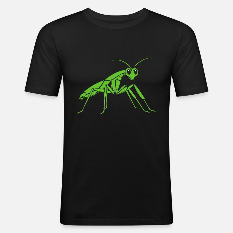 Gottesanbeterin - Männer Slim Fit T-Shirt - Schwarz