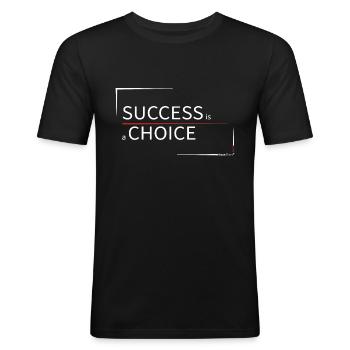 SUCCESS is a CHOICE - Men's Slim Fit T-Shirt - black - Front - Nik (191cm)