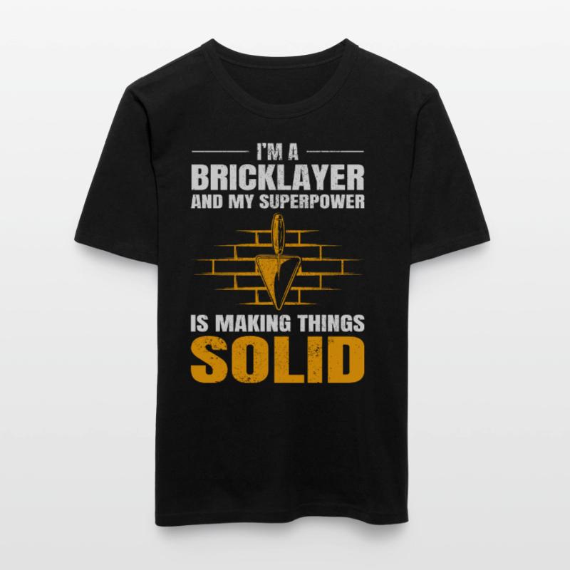 Bricklayer Bricklaying Brick Mason Wall Builder Men's Slim Fit T-Shirt