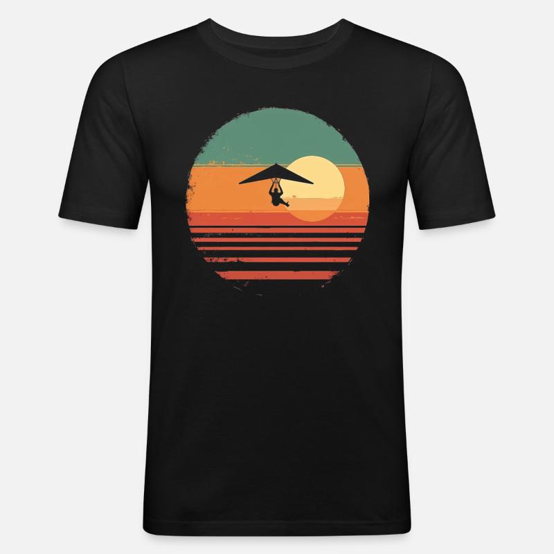 Oldtimer-Hängegleiter - Männer Slim Fit T-Shirt - Schwarz
