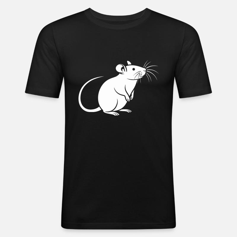 Ratte - Männer Slim Fit T-Shirt - Schwarz