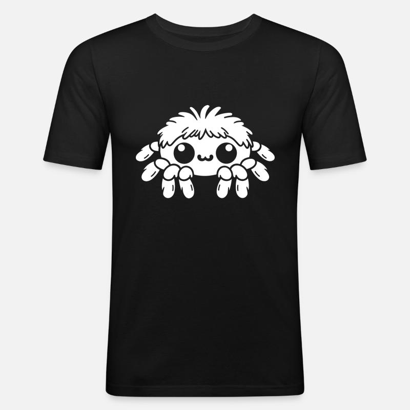 Spinne - Männer Slim Fit T-Shirt - Schwarz