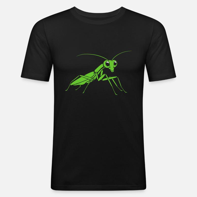 Gottesanbeterin - Männer Slim Fit T-Shirt - Schwarz