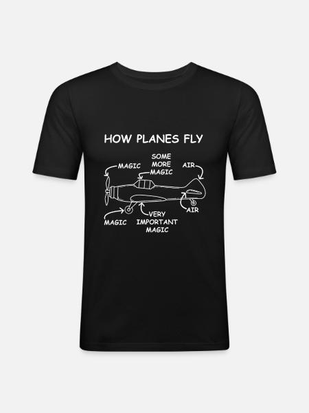 Flyvemaskine piloter flyvning flyvende maskine flyvning - Herre Slim Fit T-Shirt - sort