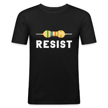 Résistance Électronique Ingénierie Physique - T-shirt près du corps Homme - noir - Devant - Nik (191cm)