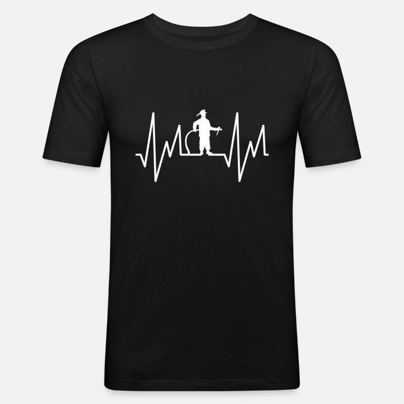 Firefighter Fire Fire pompier Evolution - T-shirt près du corps Homme - noir