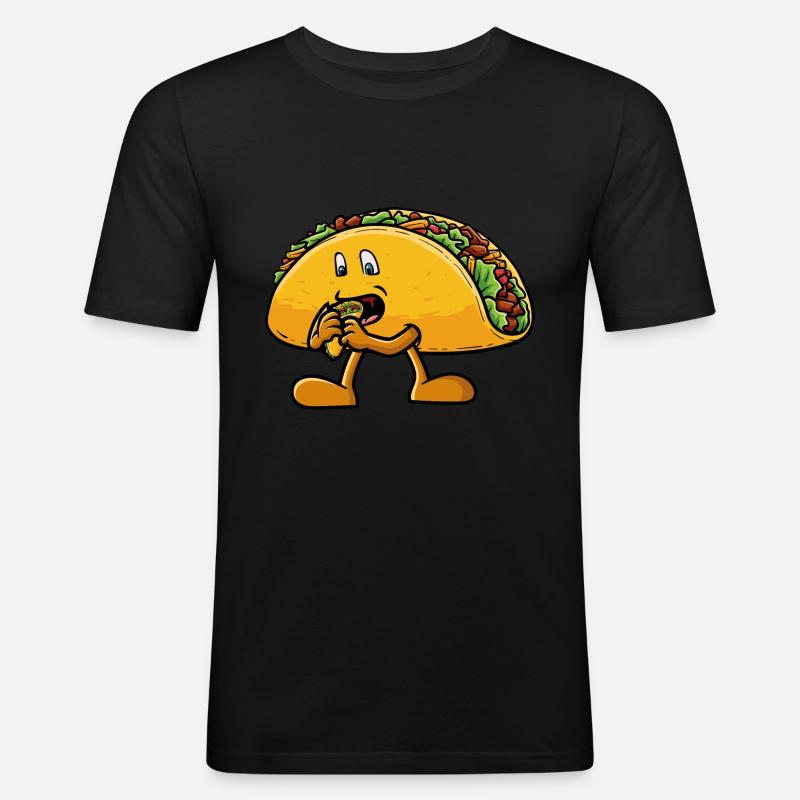 Taco eats a taco - Men's Slim Fit T-Shirt - black
