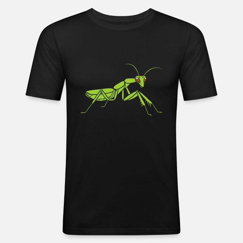 Gottesanbeterin - Männer Slim Fit T-Shirt - Schwarz