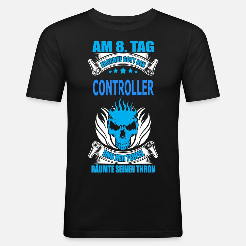 CONTROLLER - Männer Slim Fit T-Shirt - Schwarz