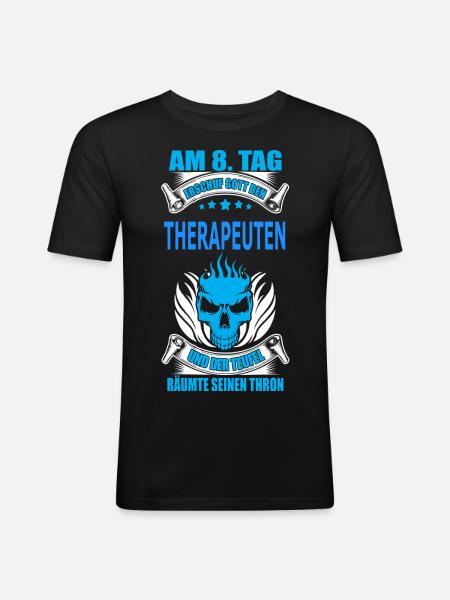 THERAPEUTEN - Männer Slim Fit T-Shirt - Schwarz