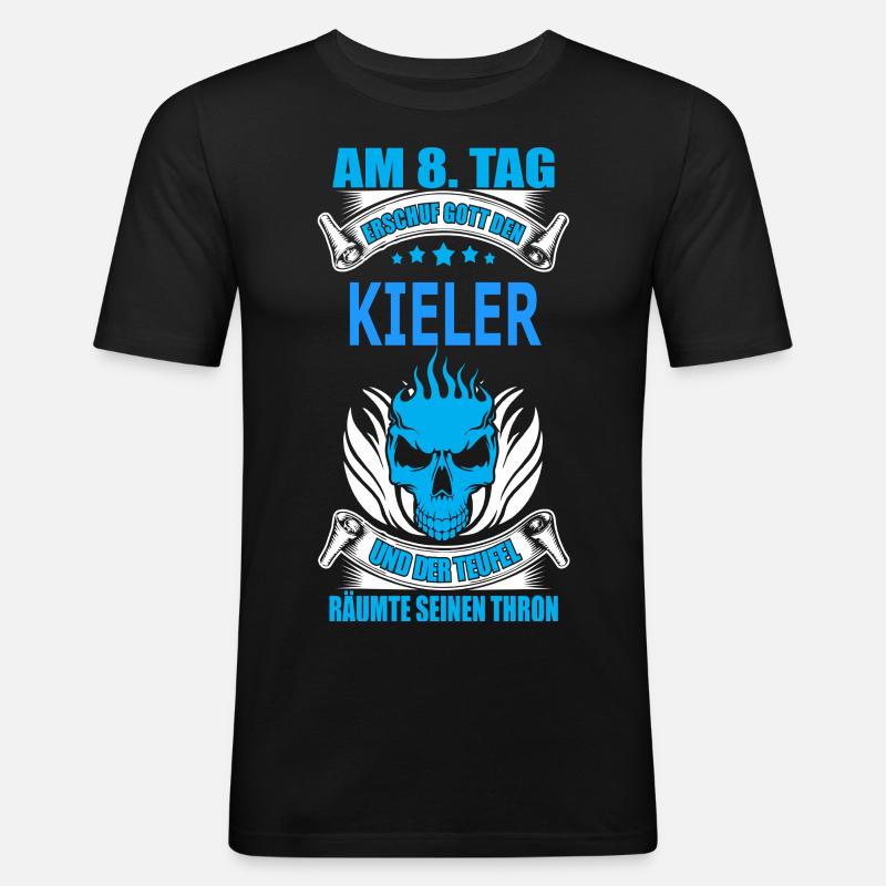 KIELER - Männer Slim Fit T-Shirt - Schwarz