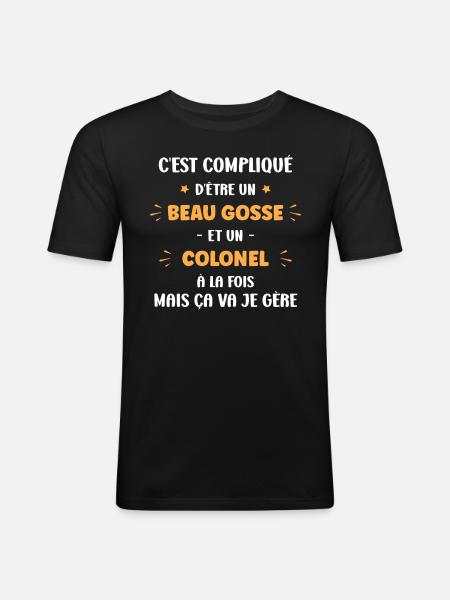 Beau gosse colonel - T-shirt près du corps Homme - noir