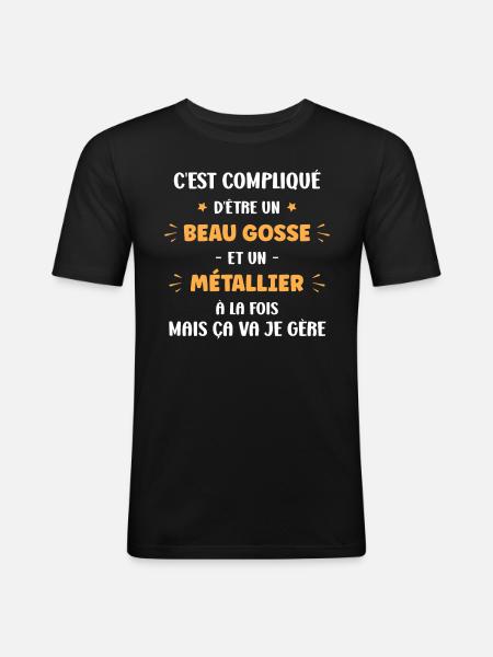 métallier - T-shirt près du corps Homme - noir