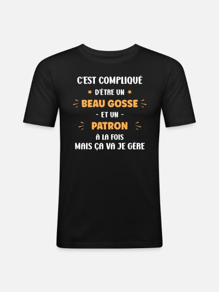 patron - T-shirt près du corps Homme - noir