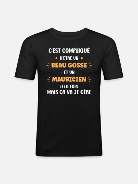 Mauricien - T-shirt près du corps Homme - noir