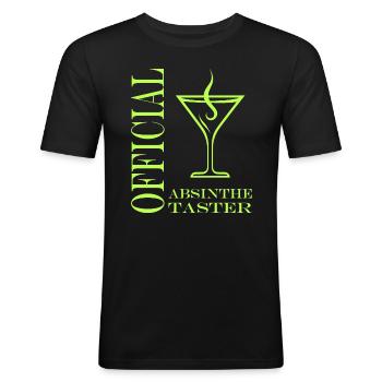 Offizielle Absinth-Verkostung - Männer Slim Fit T-Shirt - Schwarz - Vorne - Nik (191cm)