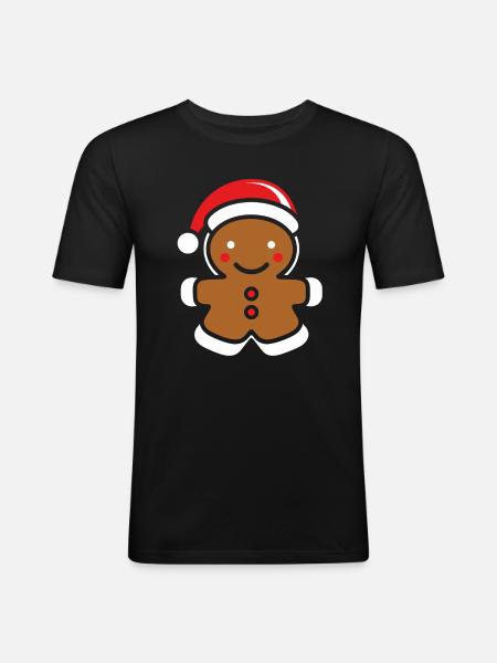 Gingerbread Man - Men's Slim Fit T-Shirt - black