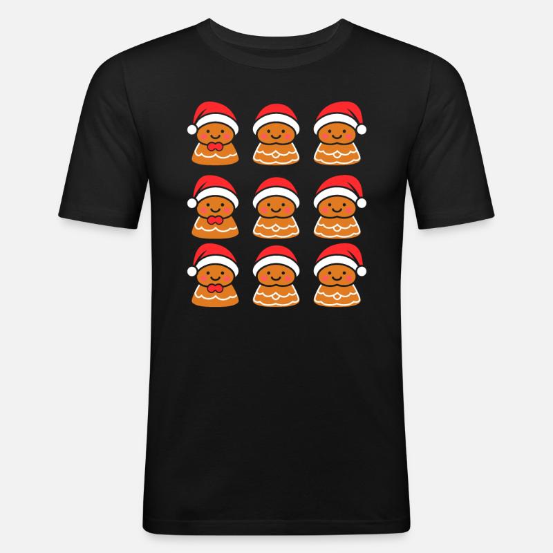 Lebkuchenmann - Männer Slim Fit T-Shirt - Schwarz