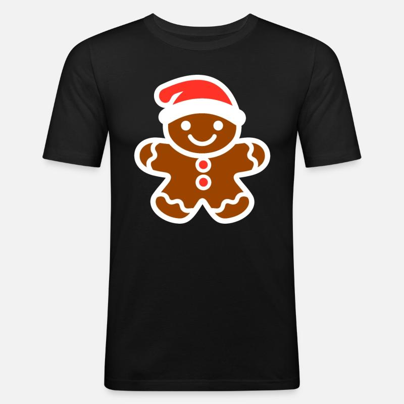 Lebkuchenmann - Männer Slim Fit T-Shirt - Schwarz