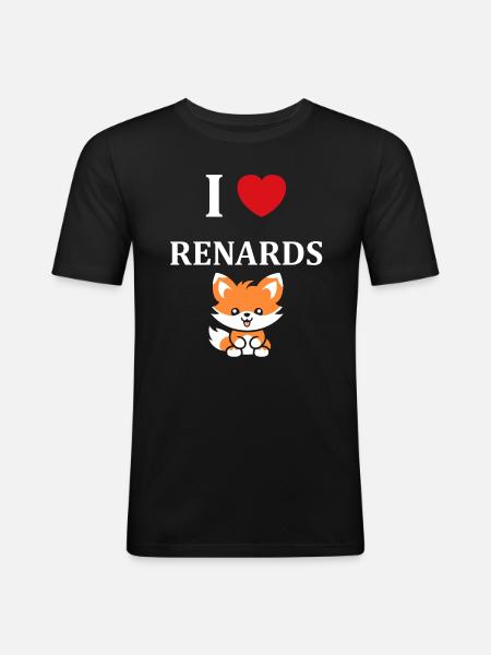 petit renard - T-shirt près du corps Homme - noir