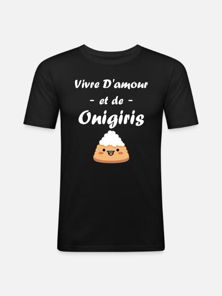 Onigiri japonais - T-shirt près du corps Homme - noir