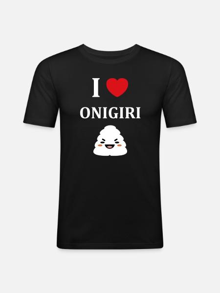 Onigiri japonais - T-shirt près du corps Homme - noir