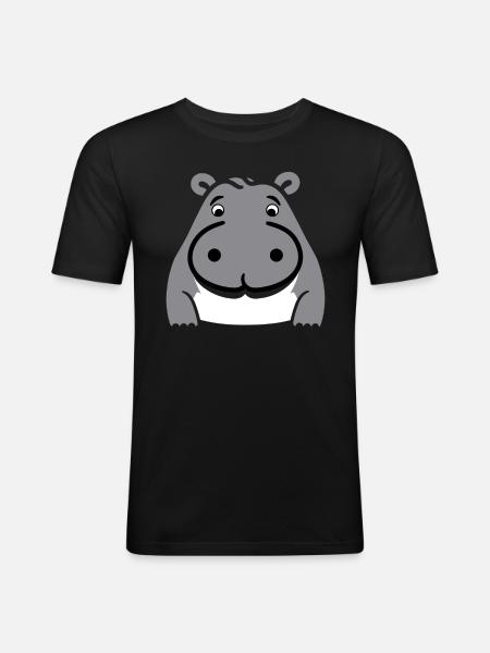 Love Little Hippopotamus - Men's Slim Fit T-Shirt - black
