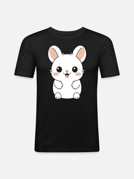 Cute little chinchilla - Men's Slim Fit T-Shirt - black