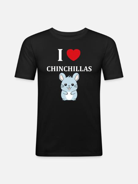 Petit chinchilla mignon - T-shirt près du corps Homme - noir