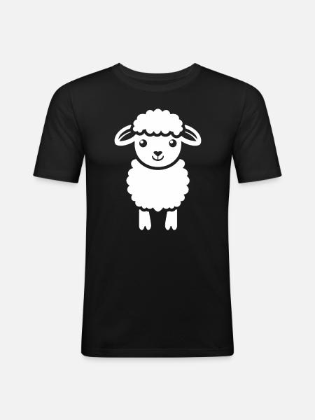 Bébé mouton petit brebis - T-shirt près du corps Homme - noir