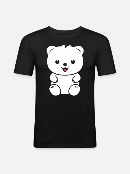 Little teddy bear teddy bear - Men's Slim Fit T-Shirt - black