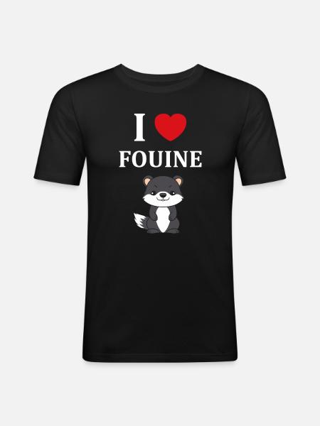 Humour petite fouine - T-shirt près du corps Homme - noir