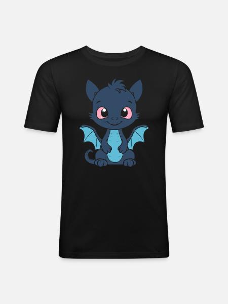 Bébé dragon - T-shirt près du corps Homme - noir