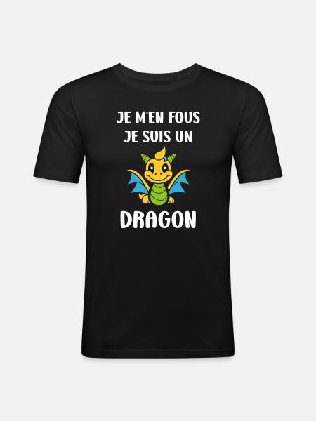 Bébé dragon - T-shirt près du corps Homme - noir
