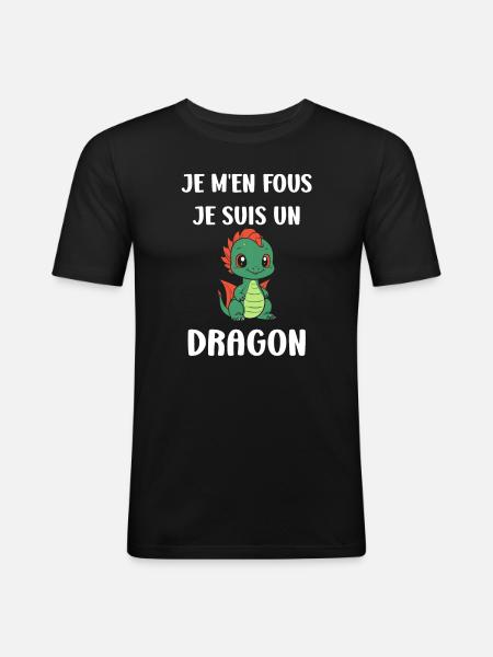 Bébé dragon - T-shirt près du corps Homme - noir