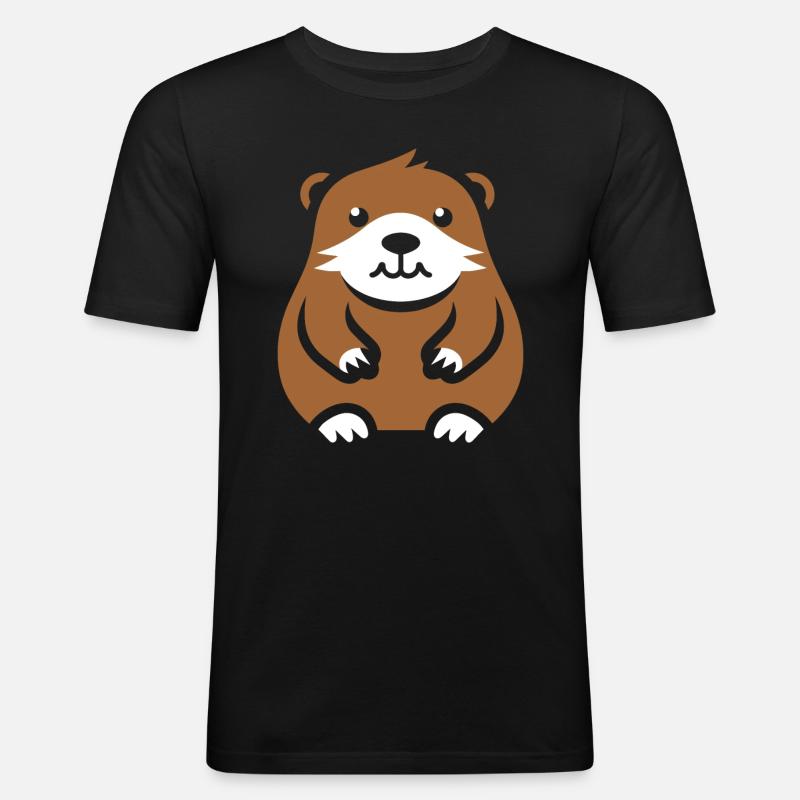 Einfaches Murmeltier - Männer Slim Fit T-Shirt - Schwarz