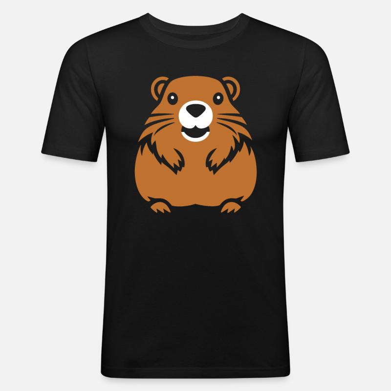 Einfaches Murmeltier - Männer Slim Fit T-Shirt - Schwarz