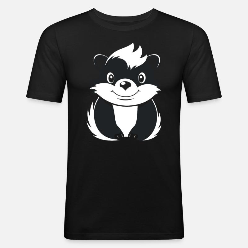 Stinktier - Männer Slim Fit T-Shirt - Schwarz
