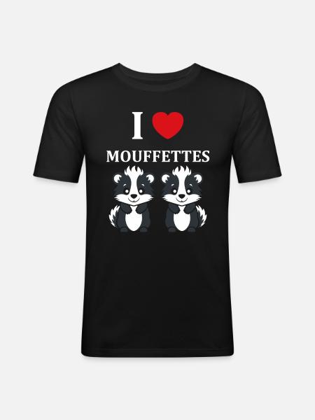 Humour Mouffette - T-shirt près du corps Homme - noir