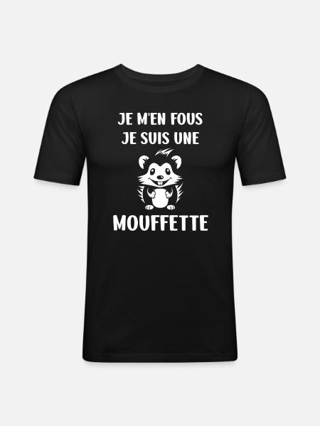 Humour Mouffette - T-shirt près du corps Homme - noir