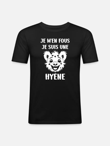 hyène - T-shirt près du corps Homme - noir