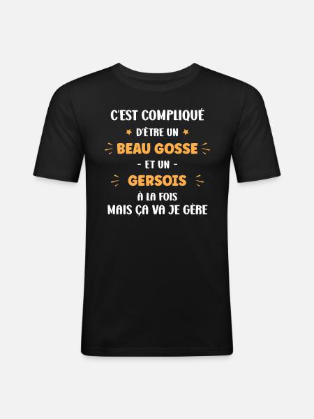 Gersois - T-shirt près du corps Homme - noir