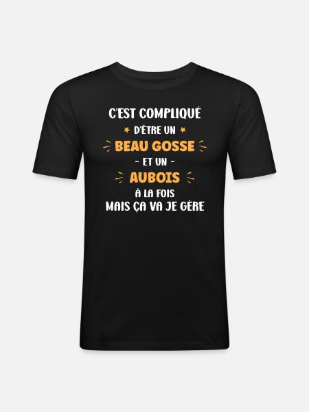 Aubois - T-shirt près du corps Homme - noir