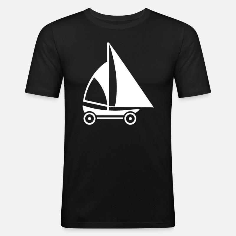 Strandsegeln - Männer Slim Fit T-Shirt - Schwarz